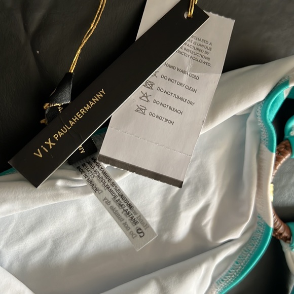 ViX by Paula Hermanny Cosmo Ring Full Turquoise Bikini Bottoms Sz S - NWT! - Picture 10 of 12